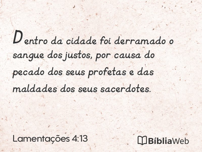 Lamentações 4:13 em imagem para compartilhar