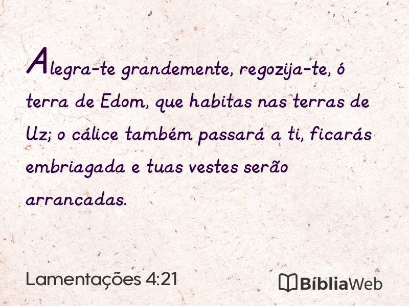 Lamentações 4:21 em imagem para compartilhar
