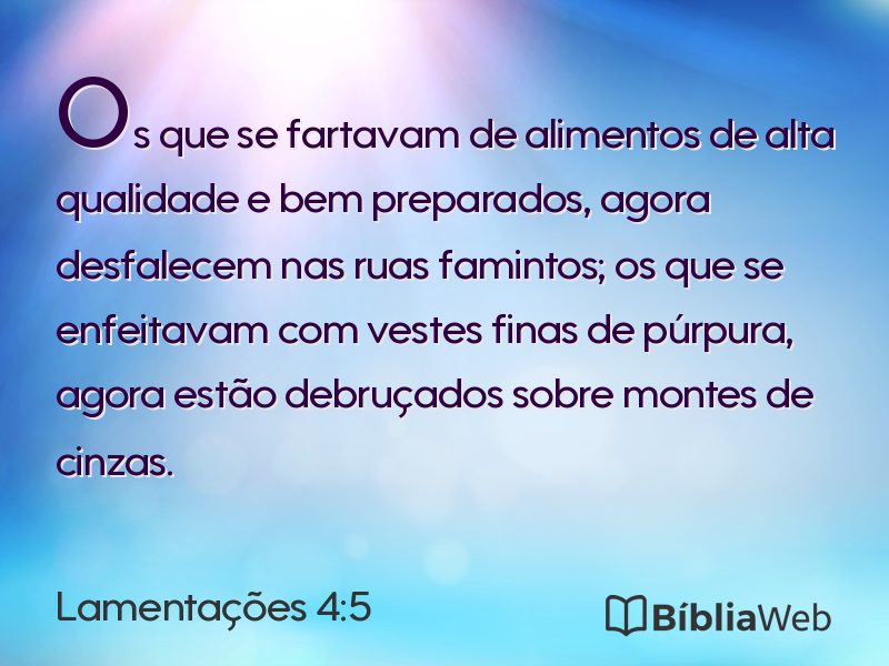 Lamentações 4:5 em imagem para compartilhar