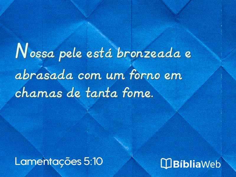 Lamentações 5:10 em imagem para compartilhar