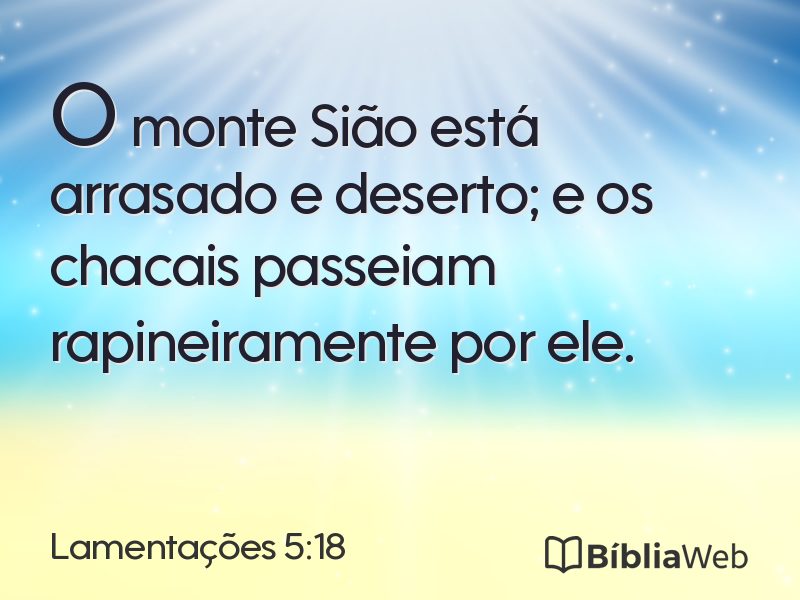 Lamentações 5:18 em imagem para compartilhar
