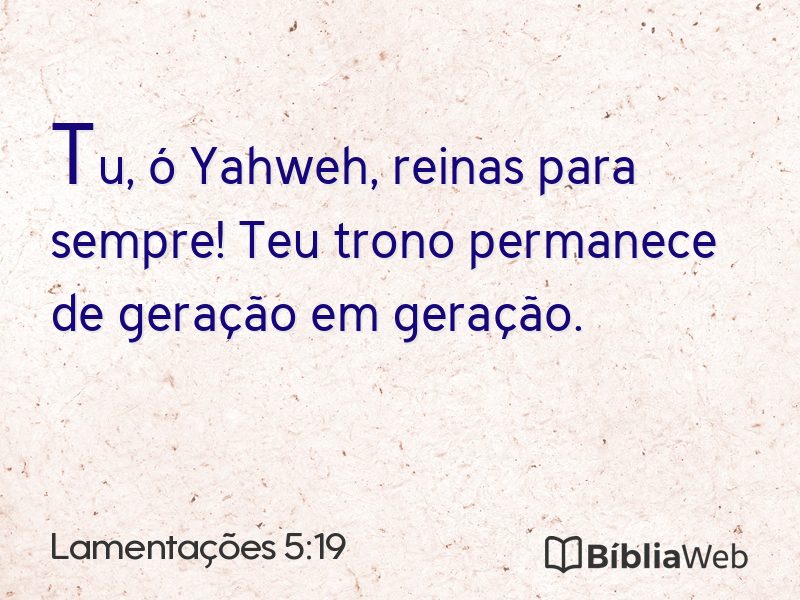 Lamentações 5:19 em imagem para compartilhar