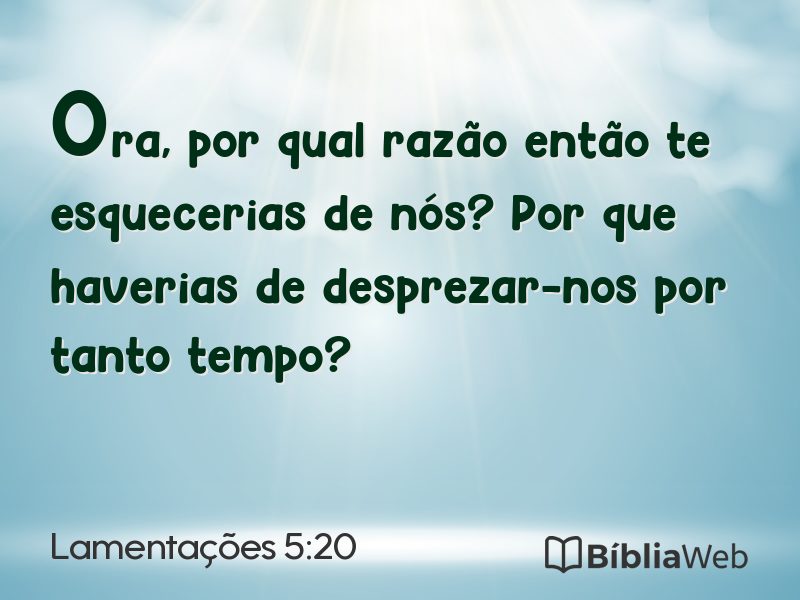 Lamentações 5:20 em imagem para compartilhar