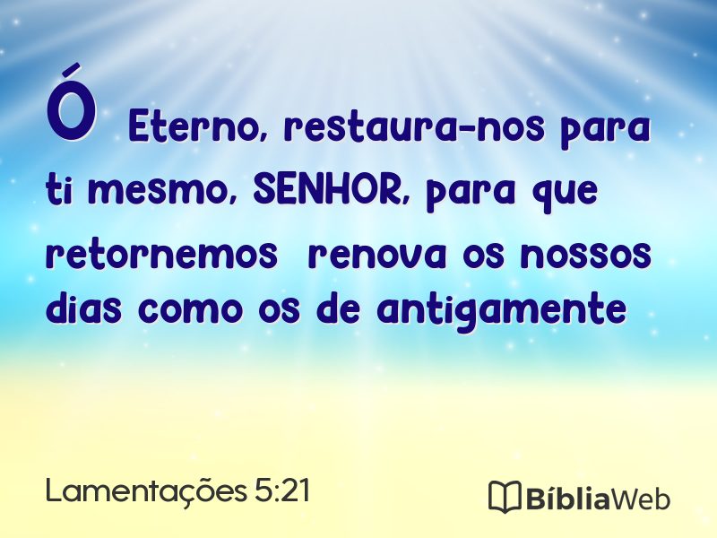Lamentações 5:21 em imagem para compartilhar