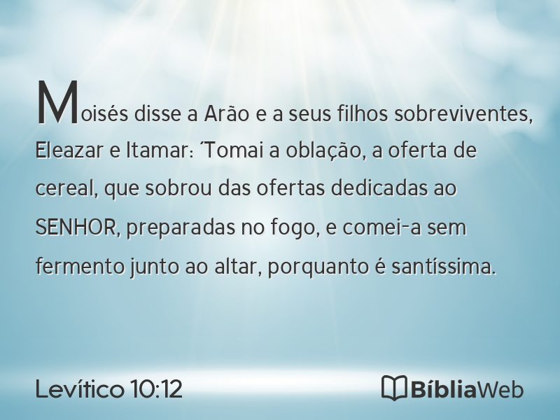Levítico 10:12 em imagem para compartilhar