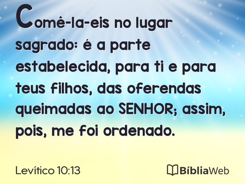 Levítico 10:13 em imagem para compartilhar