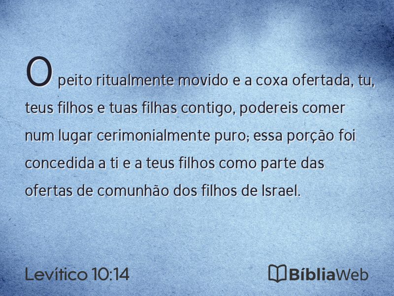Levítico 10:14 em imagem para compartilhar