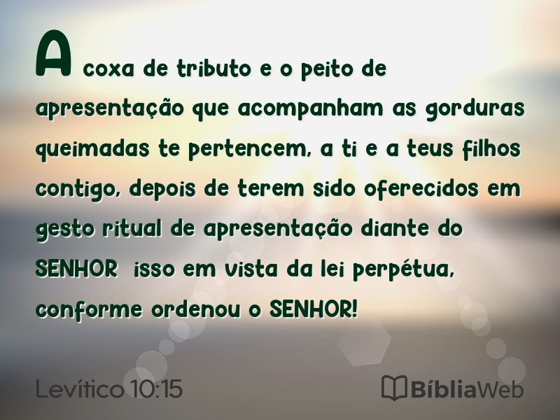 Levítico 10:15 em imagem para compartilhar