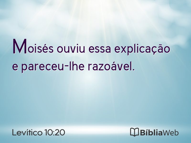 Levítico 10:20 em imagem para compartilhar