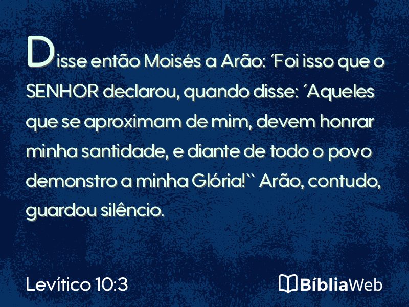Levítico 10:3 em imagem para compartilhar