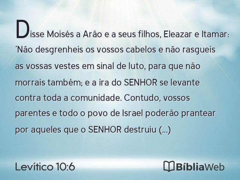 Levítico 10:6 em imagem para compartilhar