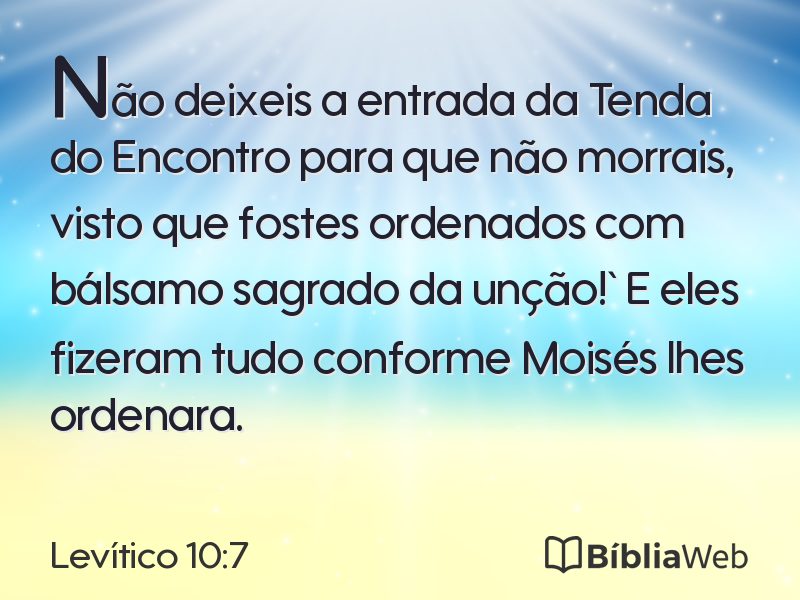 Levítico 10:7 em imagem para compartilhar