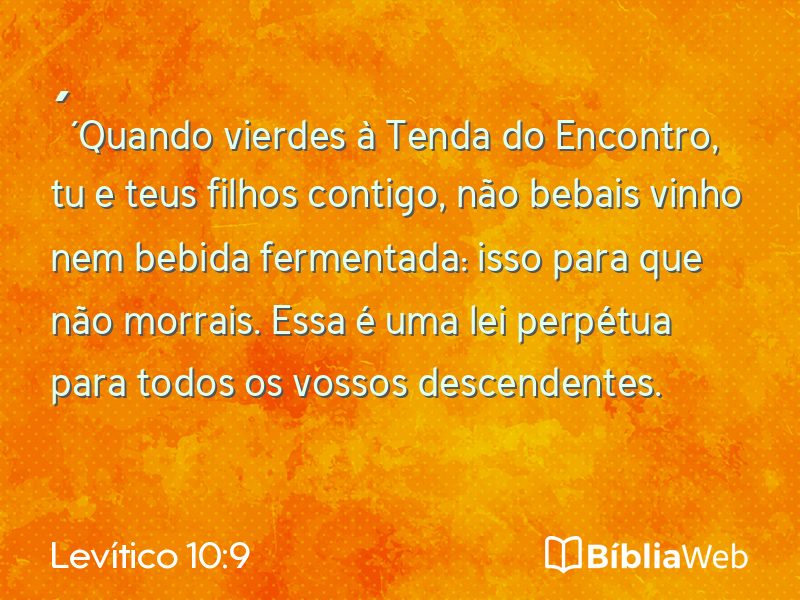 Levítico 10:9 em imagem para compartilhar