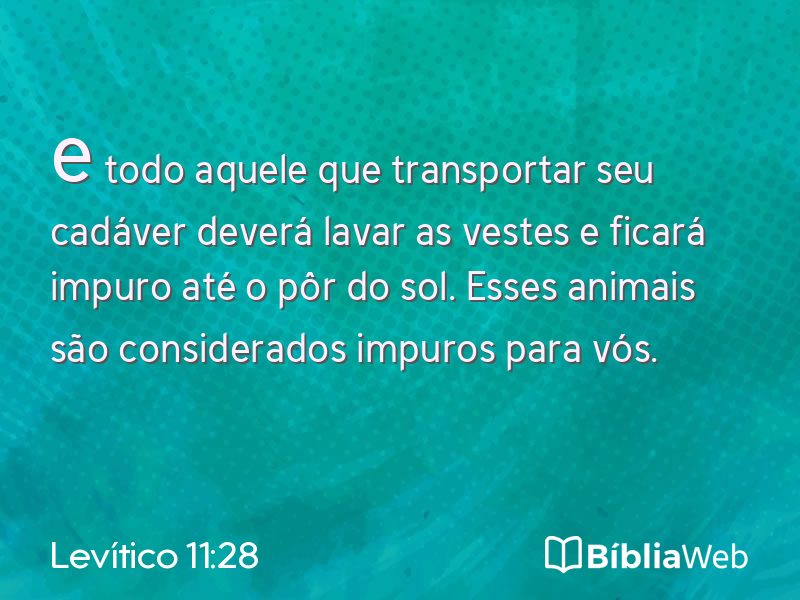 Levítico 11:28 em imagem para compartilhar