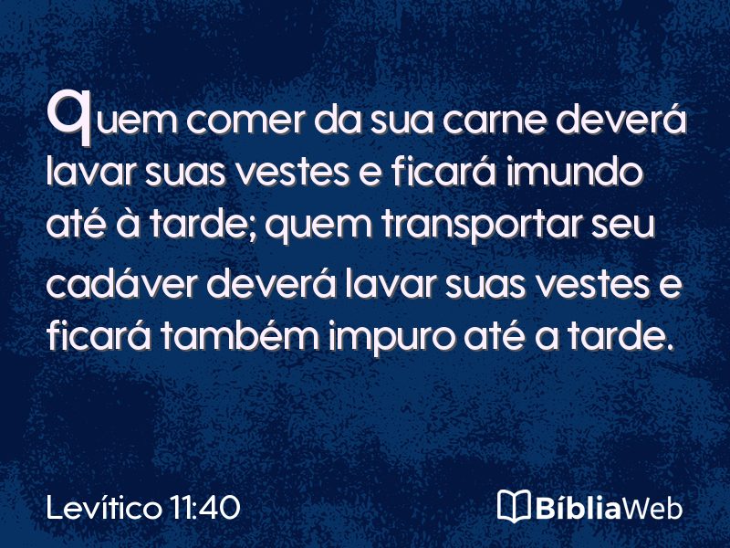 Levítico 11:40 em imagem para compartilhar