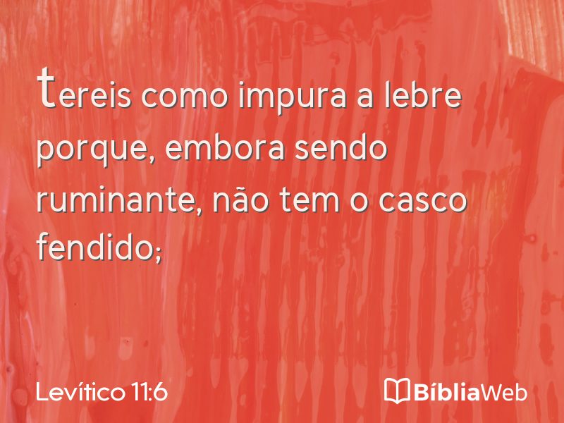 Levítico 11:6 em imagem para compartilhar