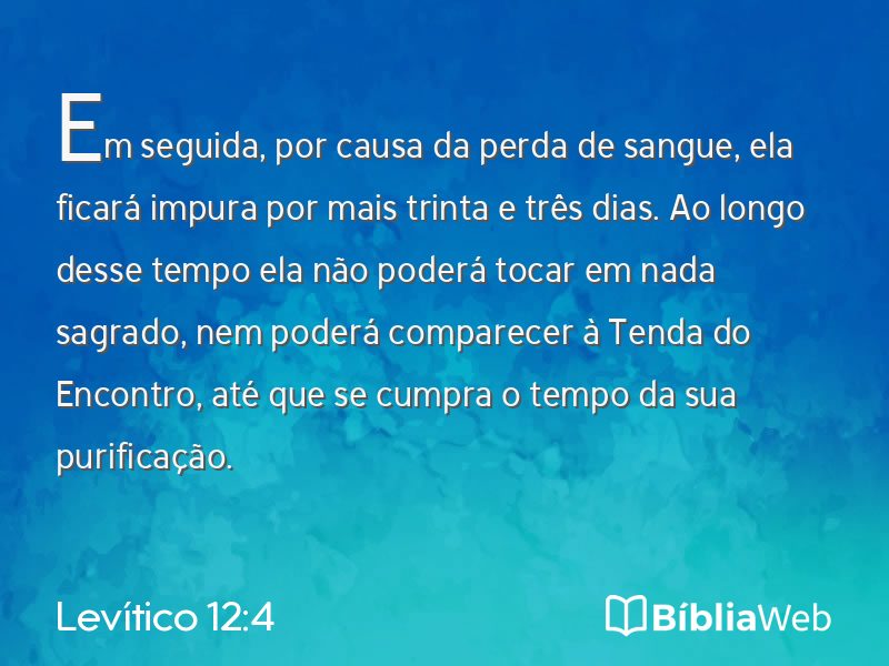 Levítico 12:4 em imagem para compartilhar