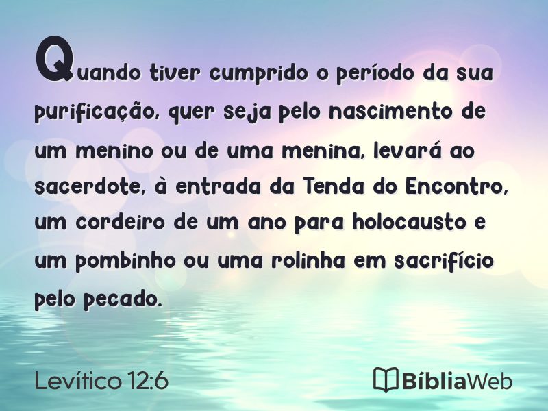 Levítico 12:6 em imagem para compartilhar