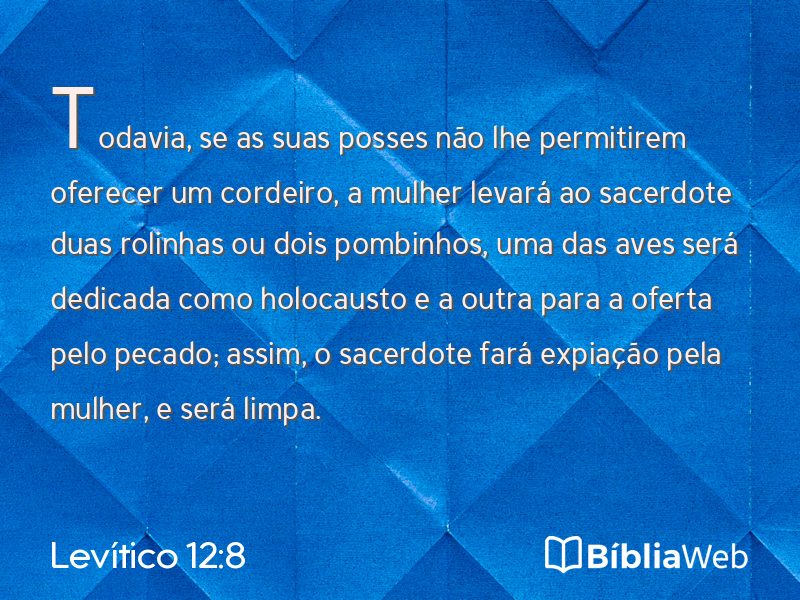 Levítico 12:8 em imagem para compartilhar