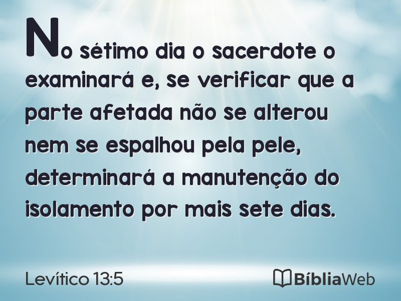 Levítico 13:5 em imagem para compartilhar