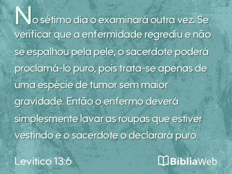 Levítico 13:6 em imagem para compartilhar