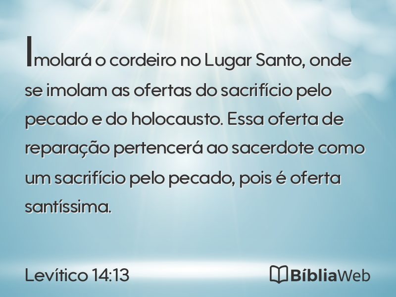 Levítico 14:13 em imagem para compartilhar