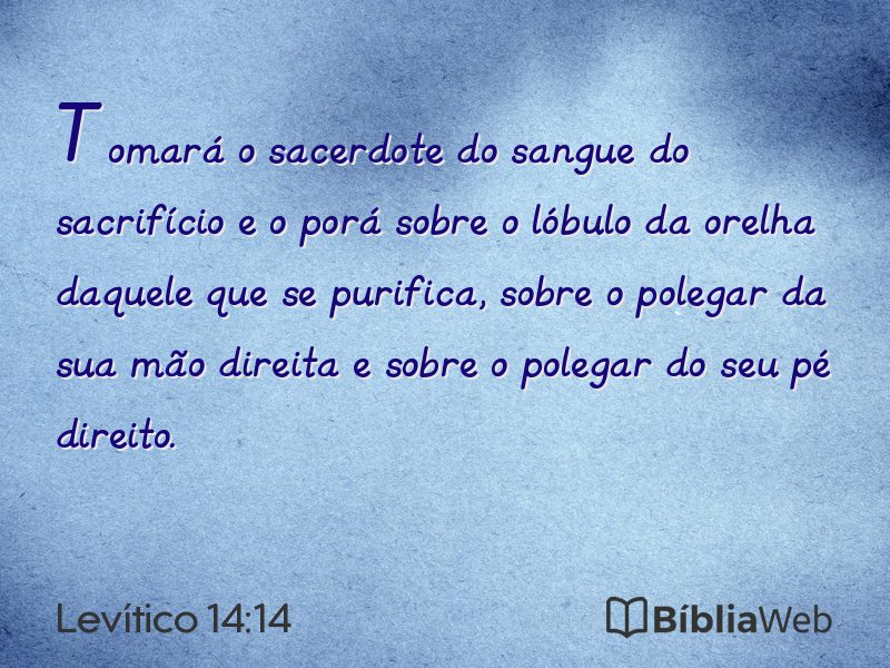 Levítico 14:14 em imagem para compartilhar