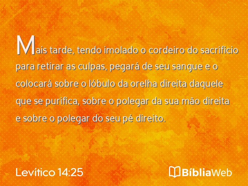 Levítico 14:25 em imagem para compartilhar