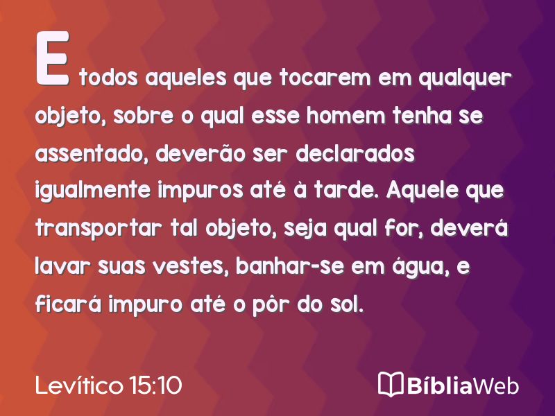 Levítico 15:10 em imagem para compartilhar