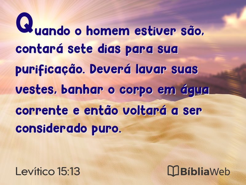 Levítico 15:13 em imagem para compartilhar