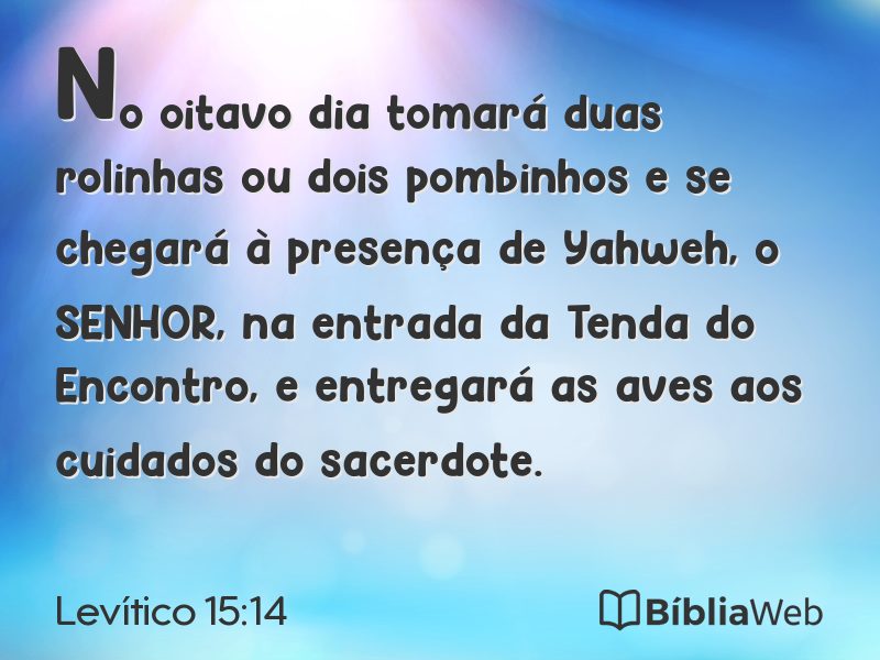 Levítico 15:14 em imagem para compartilhar