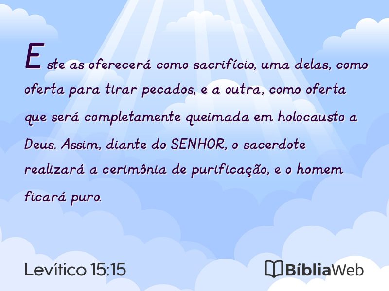 Levítico 15:15 em imagem para compartilhar
