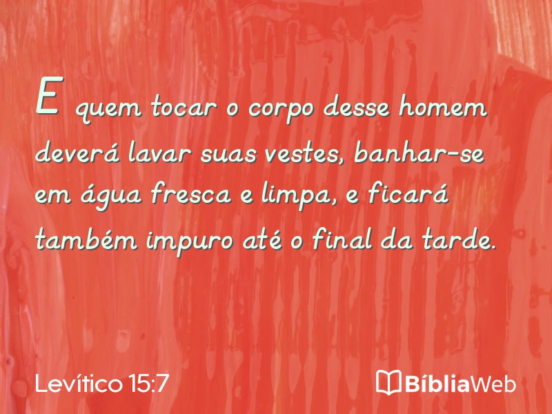 Levítico 15:7 em imagem para compartilhar