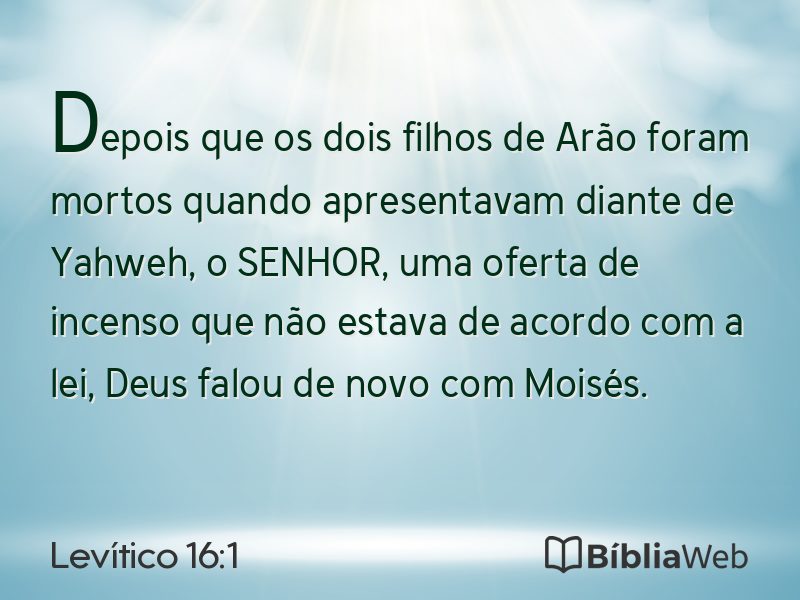 Levítico 16:1 em imagem para compartilhar