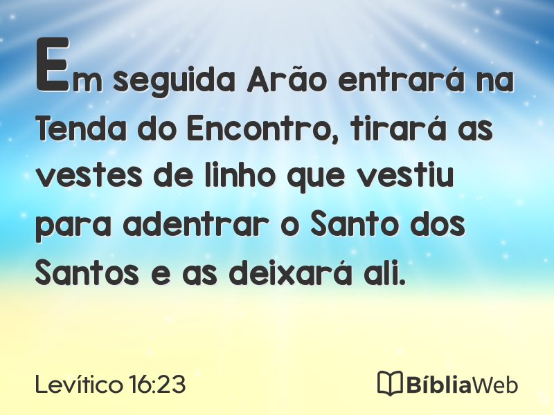 Levítico 16:23 em imagem para compartilhar