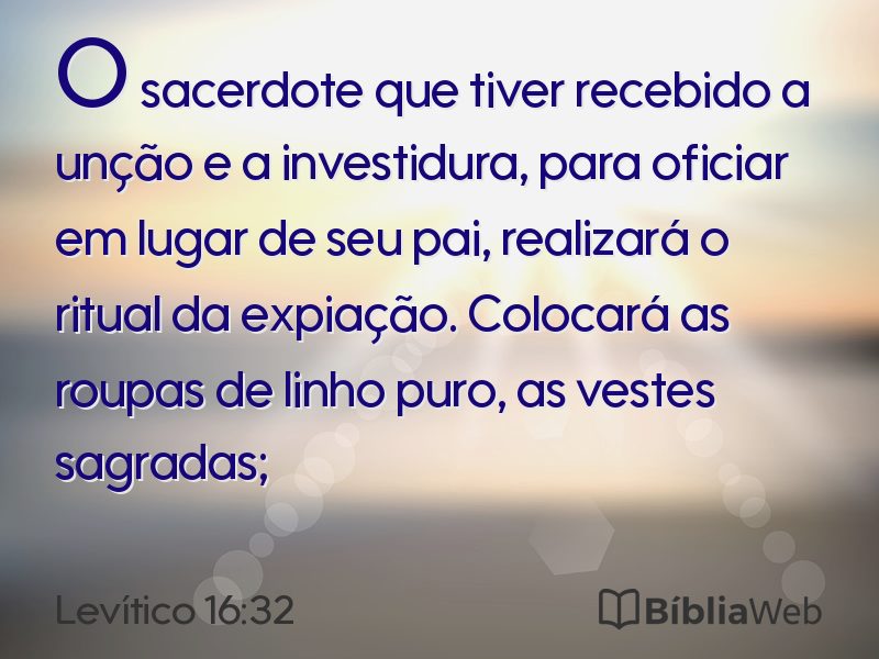 Levítico 16:32 em imagem para compartilhar