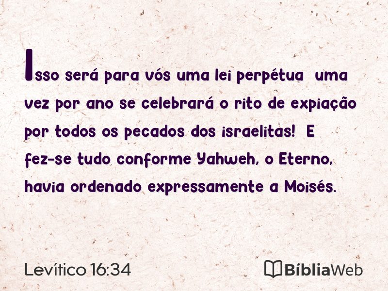 Levítico 16:34 em imagem para compartilhar