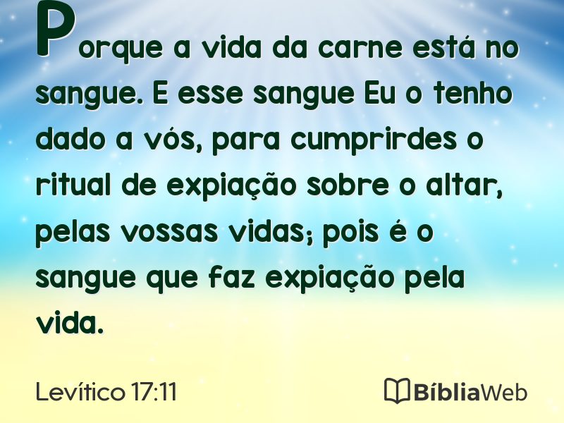 Levítico 17:11 em imagem para compartilhar