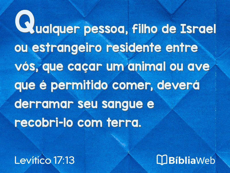 Levítico 17:13 em imagem para compartilhar