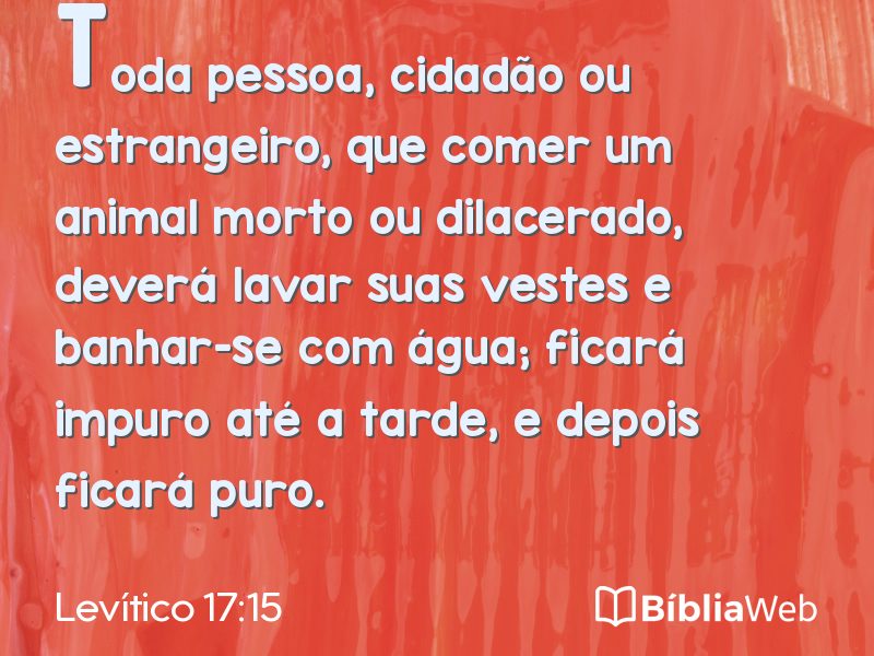 Levítico 17:15 em imagem para compartilhar
