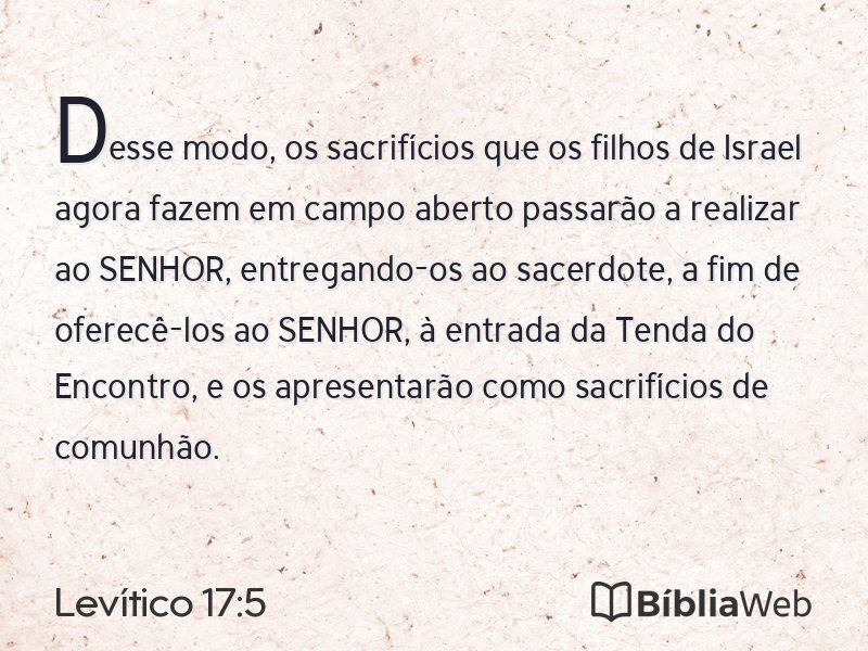 Levítico 17:5 em imagem para compartilhar