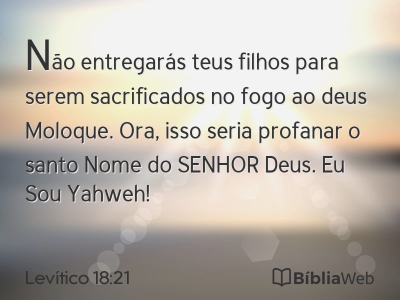 Levítico 18:21 em imagem para compartilhar