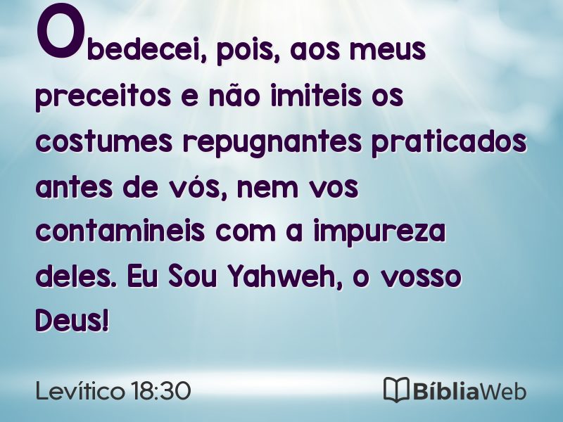 Levítico 18:30 em imagem para compartilhar