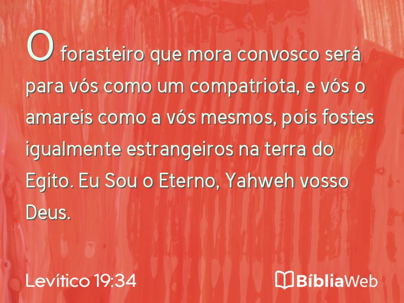 Levítico 19:34 em imagem para compartilhar