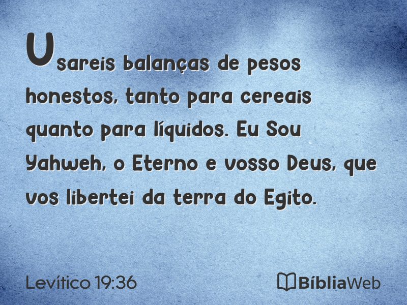 Levítico 19:36 em imagem para compartilhar