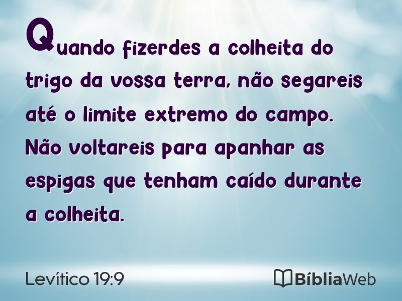 Levítico 19:9 em imagem para compartilhar