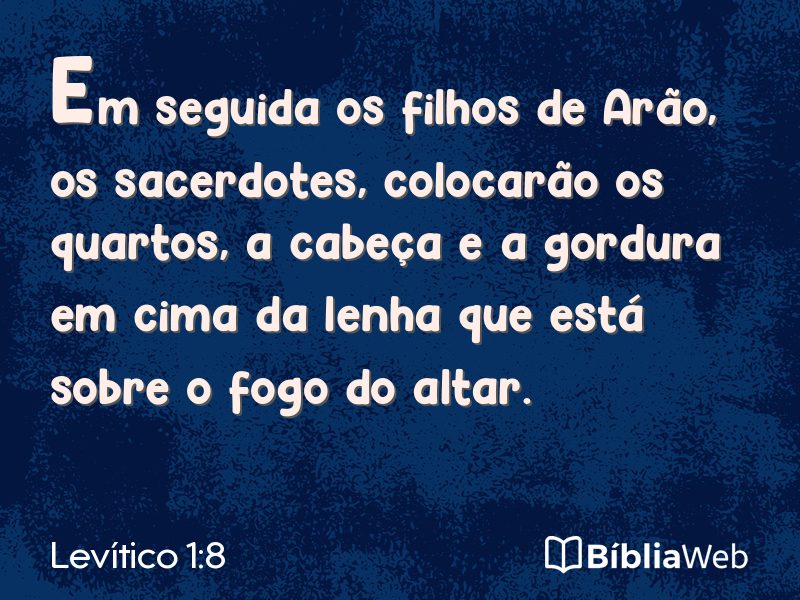Levítico 1:8 em imagem para compartilhar
