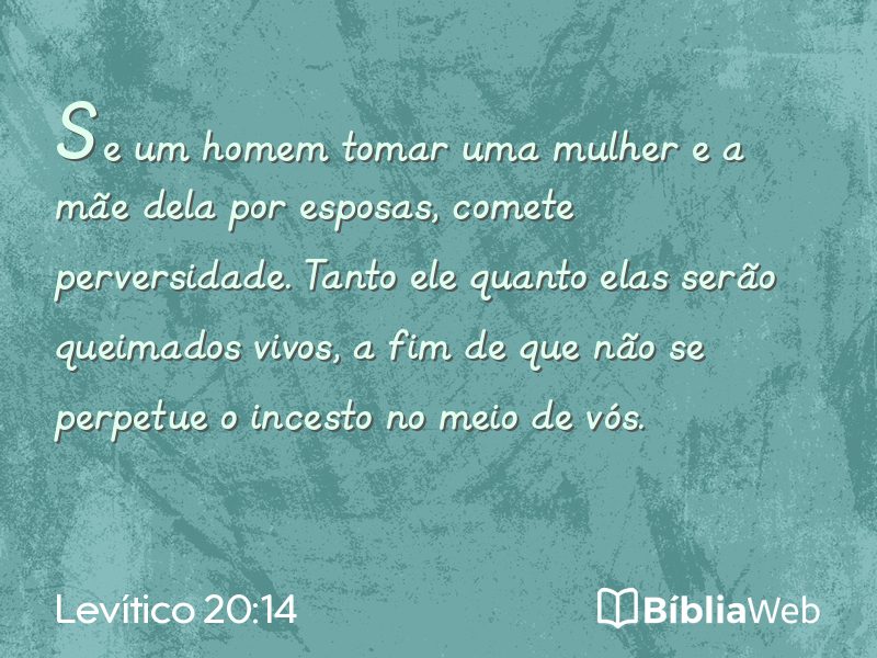 Levítico 20:14 em imagem para compartilhar
