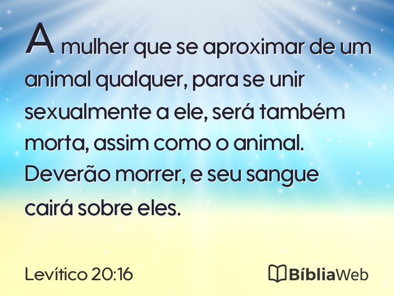 Levítico 20:16 em imagem para compartilhar