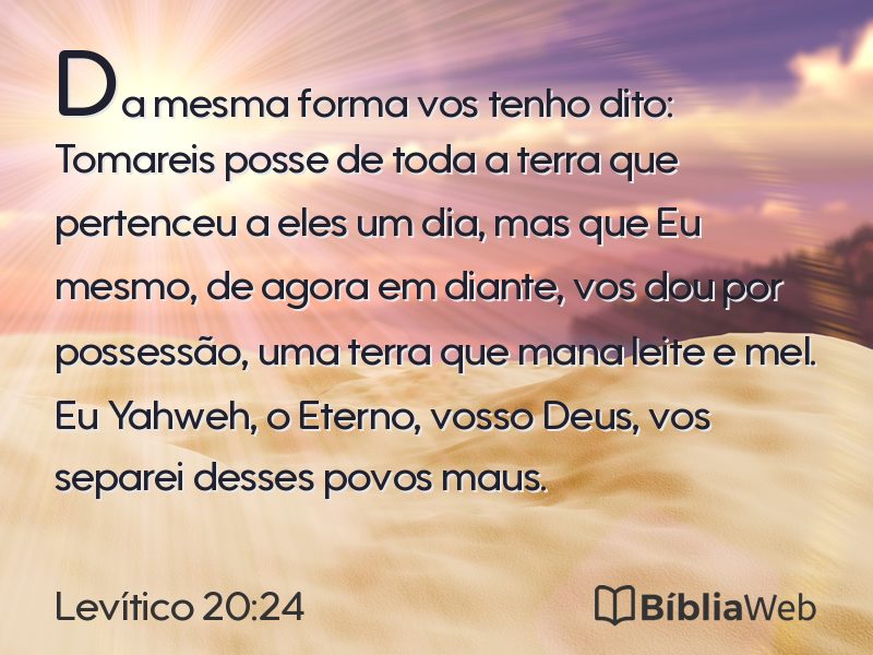 Levítico 20:24 em imagem para compartilhar
